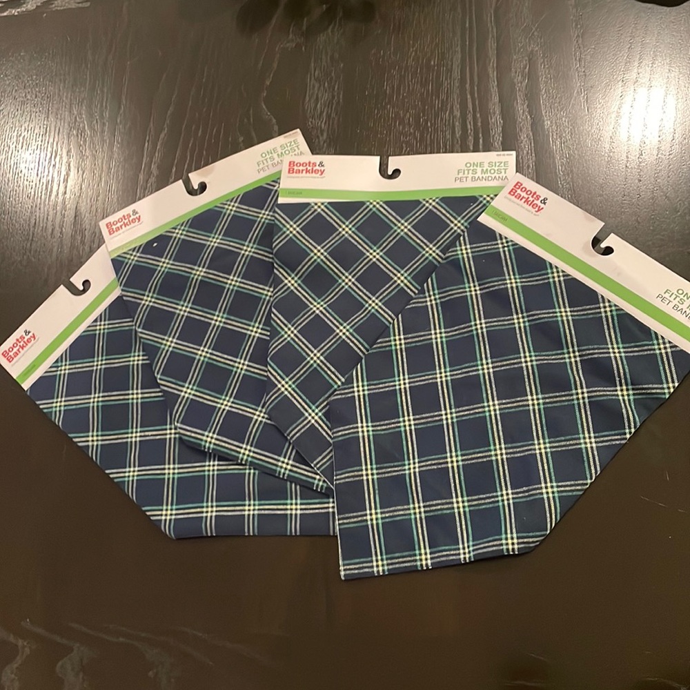 Boots & Barkley Navy Plaid Bandanas